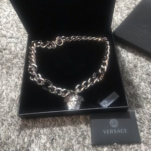 VERSACE PALAZZO DIA CRYSTAL CHAIN NECKLACE